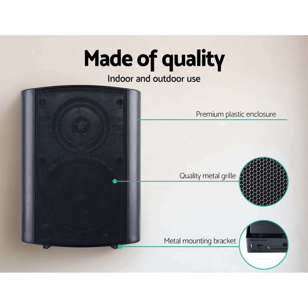 Giantz 2-Way In Wall Speakers Home Speaker Outdoor Indoor Audio TV Stereo 150W