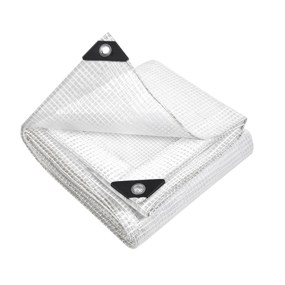 Instahut Tarp Tarpaulin 4x6 Canvas Heavy Duty Camping Cover Clear