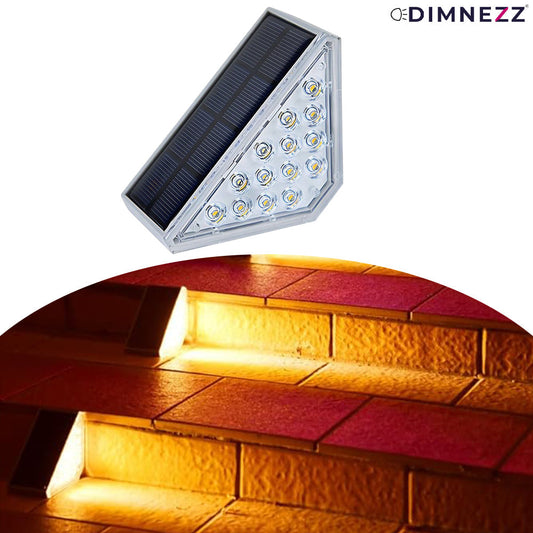Dimnezz Solar Warm White Triangle Step Lights for Outdoor Illumination