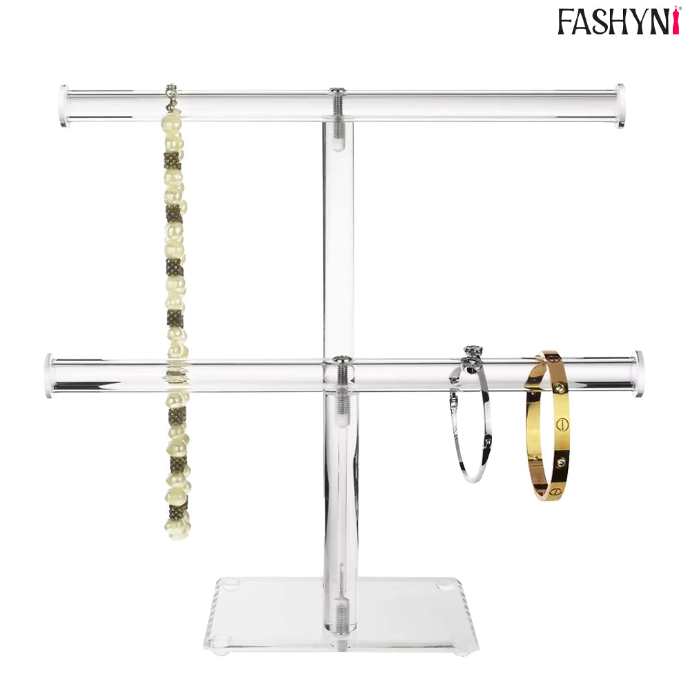 Fashyni Acrylic Jewelry Necklace and Bracelet Stand Organizer for Display and Storage