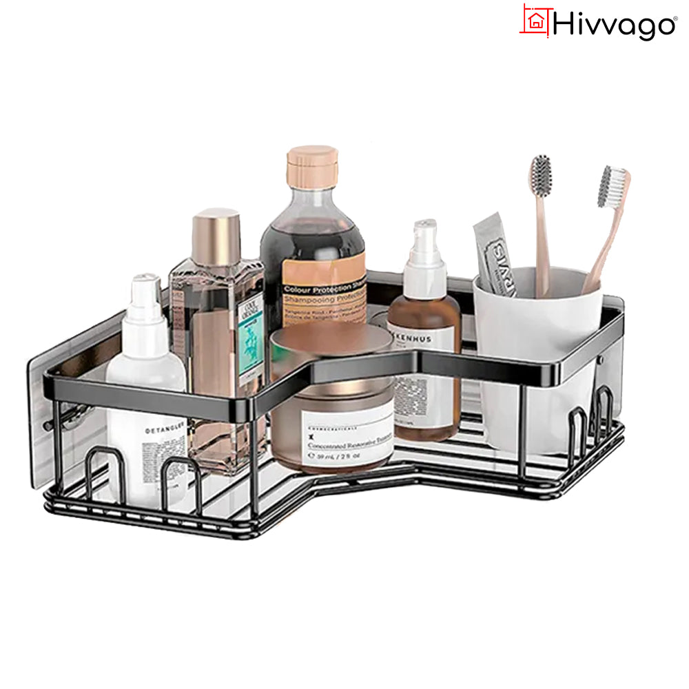 Hivvago Stainless Steel Bathroom Organizer Shelves for Efficient Storage