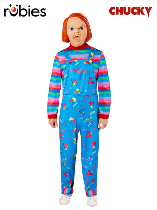 Chucky Deluxe Adult Costume Official Licensed Childs Play Horror Jumpsuit with Mask