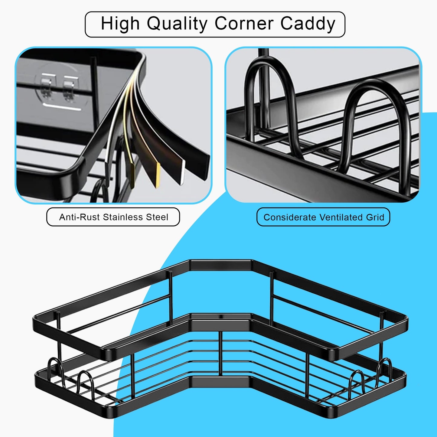 Hivvago Stainless Steel Bathroom Organizer Shelves for Efficient Storage