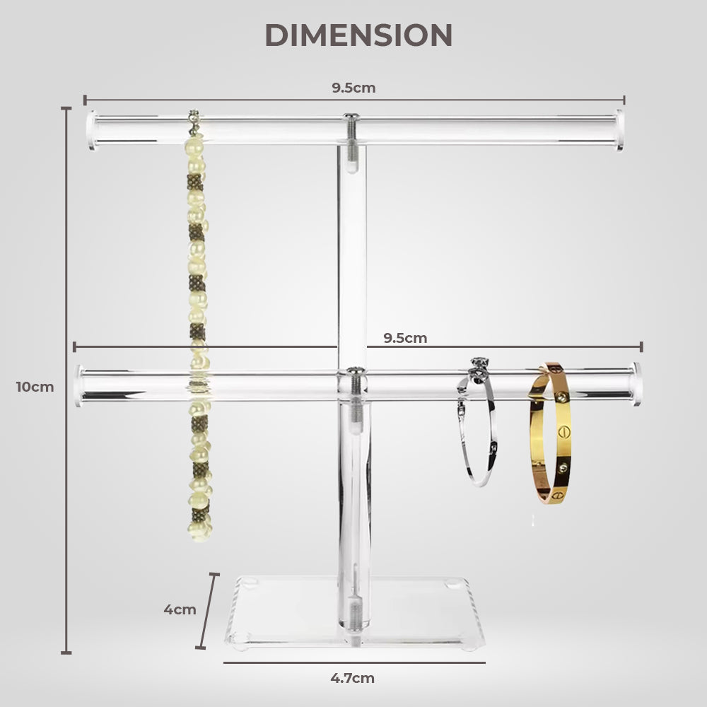 Fashyni Acrylic Jewelry Necklace and Bracelet Stand Organizer for Display and Storage