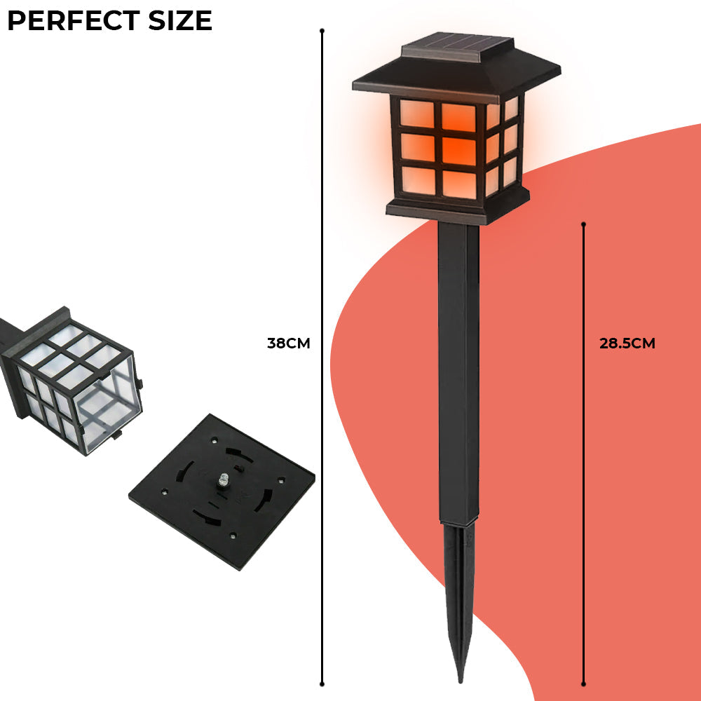 Dimnezz Solar Powered Waterproof LED Stake Lights for Outdoor Lighting