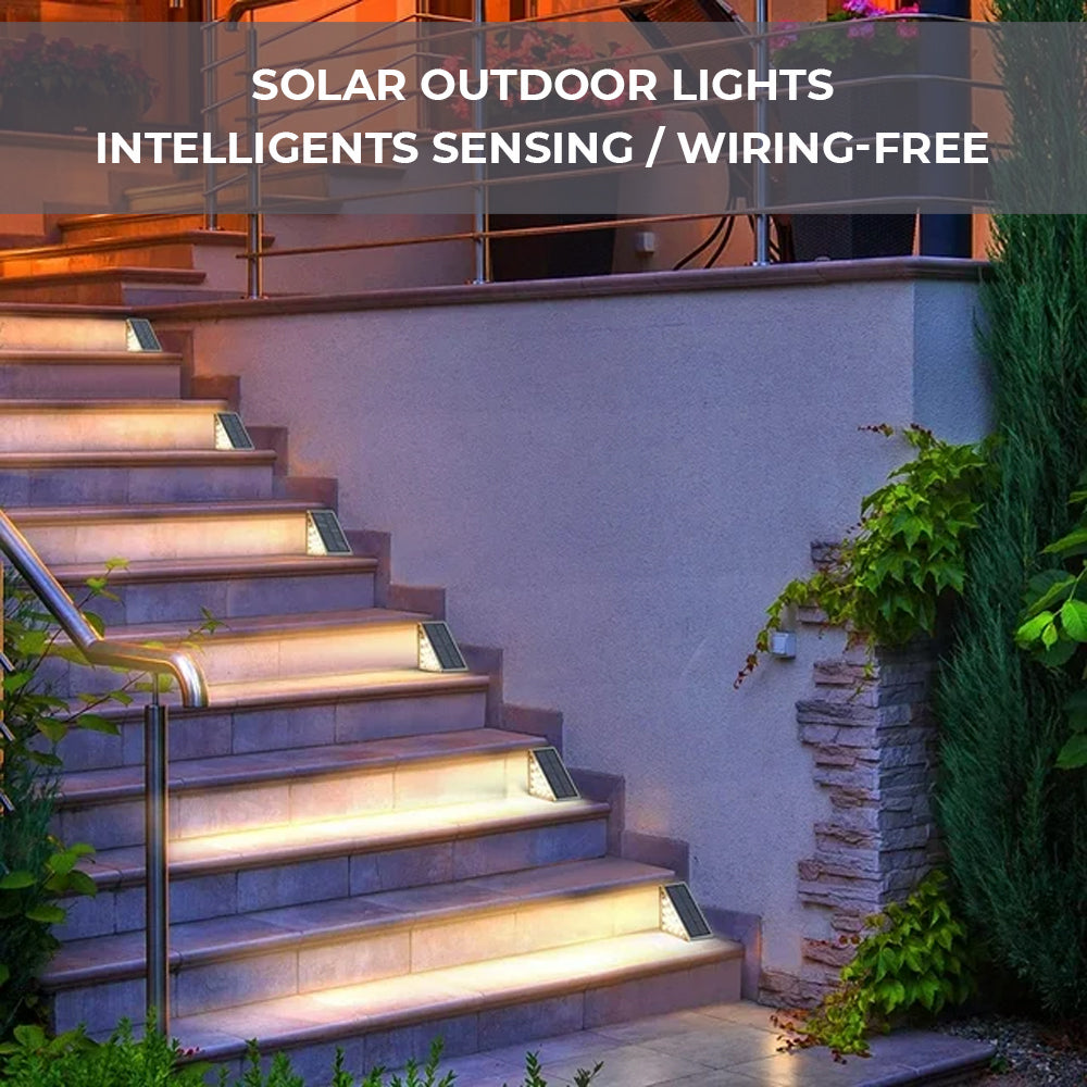 Dimnezz Solar Warm White Triangle Step Lights for Outdoor Illumination
