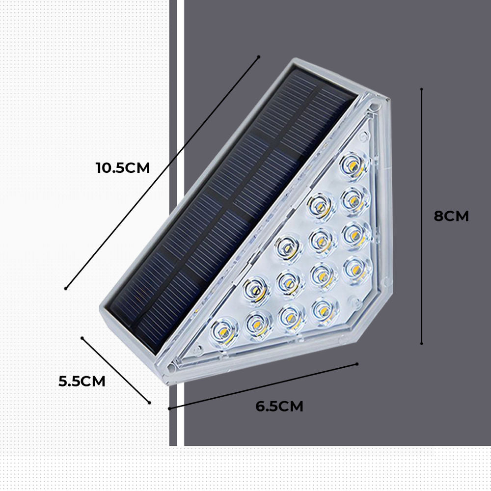 Dimnezz Solar Warm White Triangle Step Lights for Outdoor Illumination