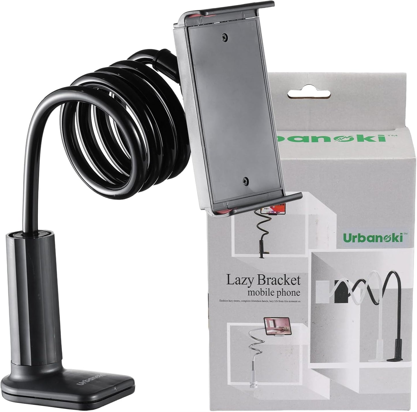 Urbanoki Gooseneck Phone Holder Flexible Clamp Mount for Bed Desk - Available in Two Colours