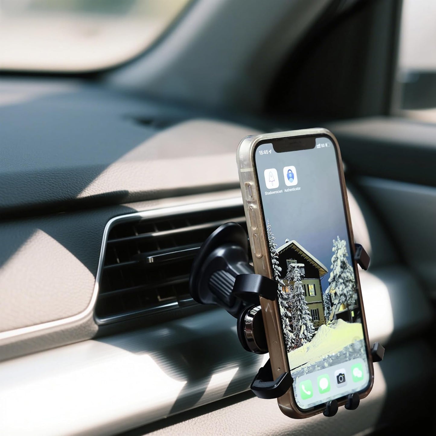 Urbanoki Air Vent Car Phone Holder Mount Strong Grip for Smartphones -Black