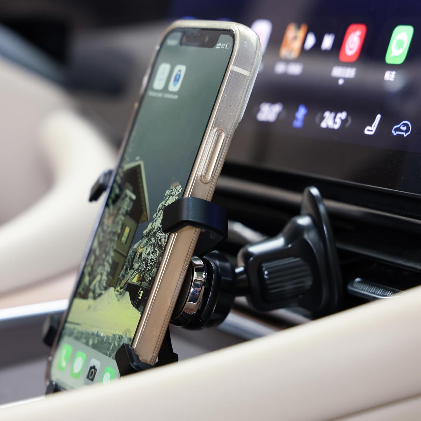 Urbanoki Air Vent Car Phone Holder Mount Strong Grip for Smartphones -Black