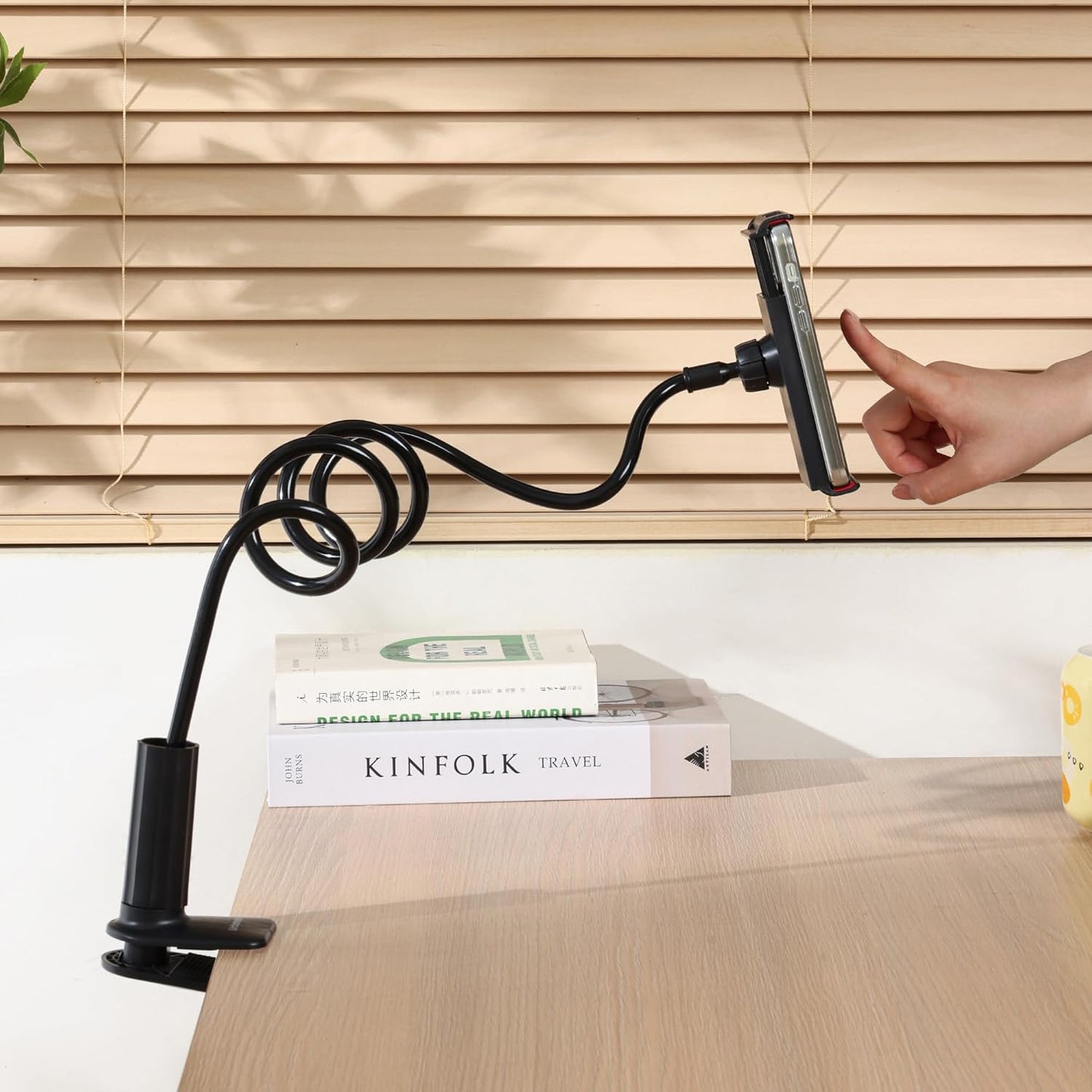 Urbanoki Gooseneck Phone Holder Flexible Clamp Mount for Bed Desk - Available in Two Colours
