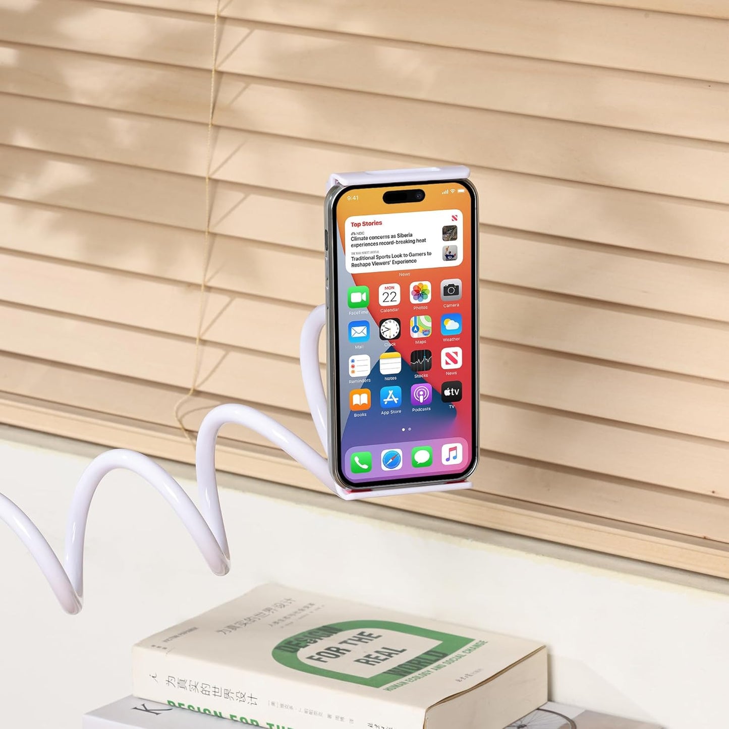 Urbanoki Gooseneck Phone Holder Flexible Clamp Mount for Bed Desk - Available in Two Colours