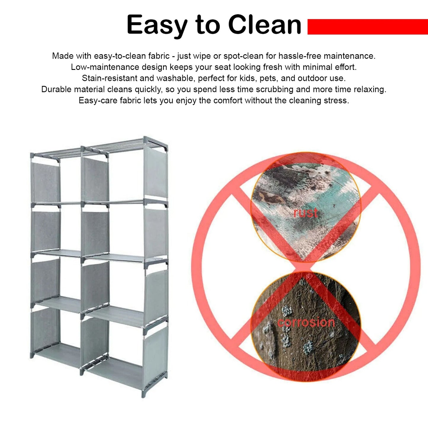 Hivvago 8 Grid Storage Rack Bookshelf Organizer Lightweight Durable Shelf