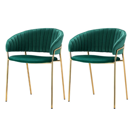 Artiss Dining Chairs Set of 2 Velvet Hollow Armchair