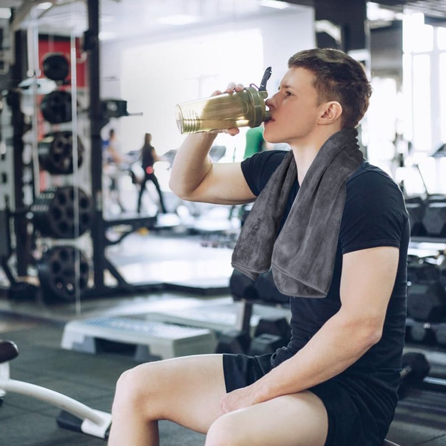 Gymeek Microfiber Gym Towel Set Quick Dry, Lightweight & Compact – 3-Pack Grey