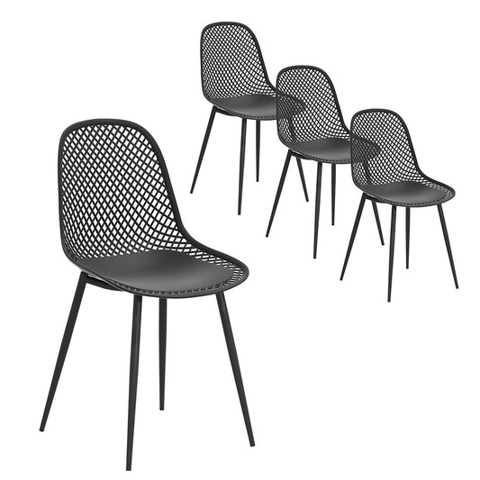 Gardeon 4PC Outdoor Dining Chairs Lounge Chair Patio Garden Furniture Black