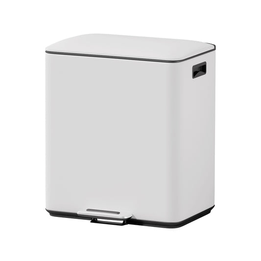 Cefito Pedal Rubbish Bin Dual Compartment Waste Recycle Dustbins White