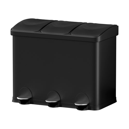 Cefito Pedal Bins Rubbish Bin Triple Compartments Waste Recycle Dustbins