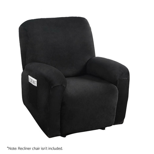 Artiss Recliner Chair Covers Seater Velvet Black