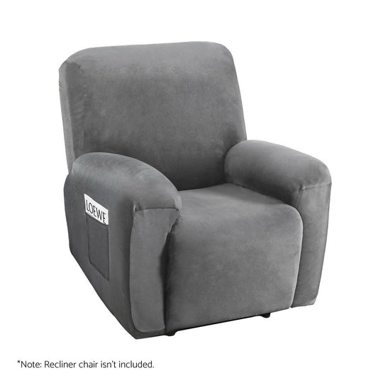 Artiss Recliner Chair Covers Seater Velvet Grey