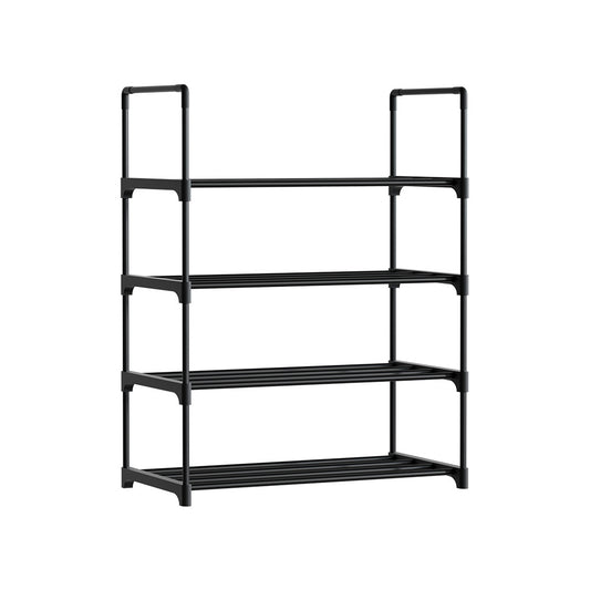 Artiss Shoe Rack 4-tier 12 Pairs Stackable Black
