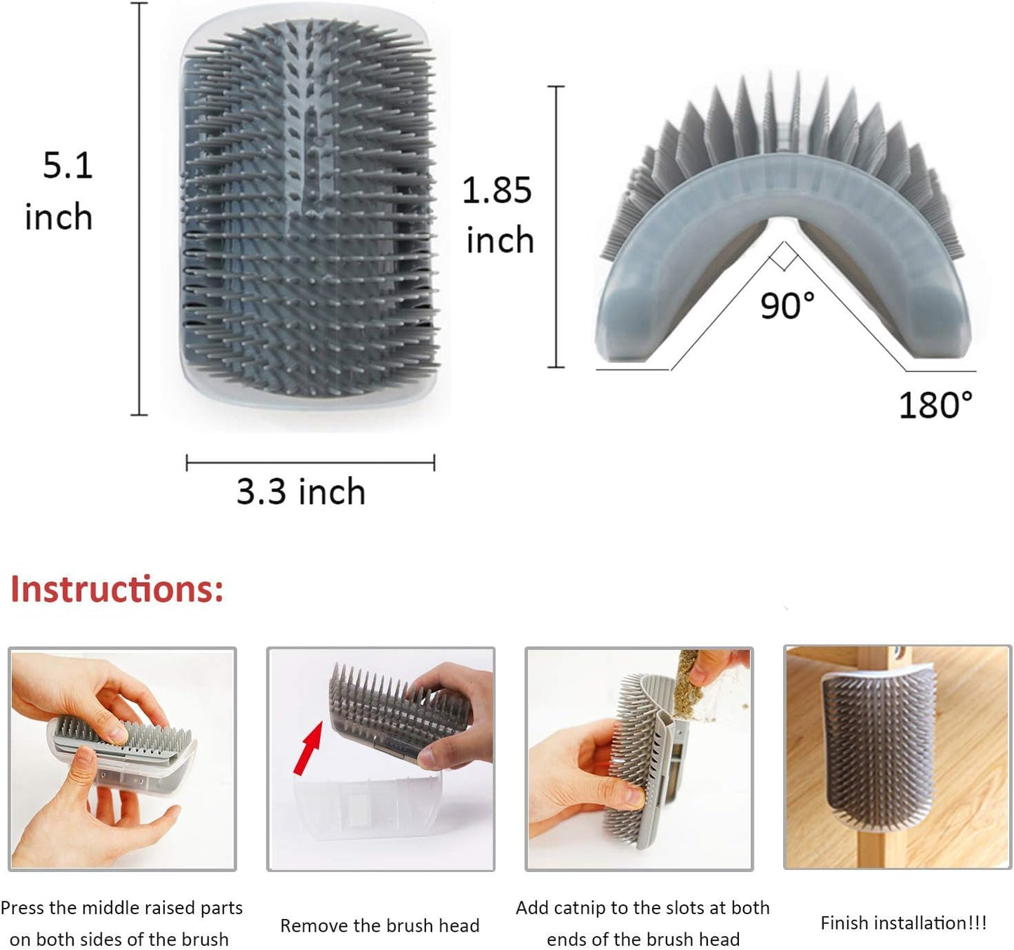 2-Piece Pet Self-Grooming Brush Set