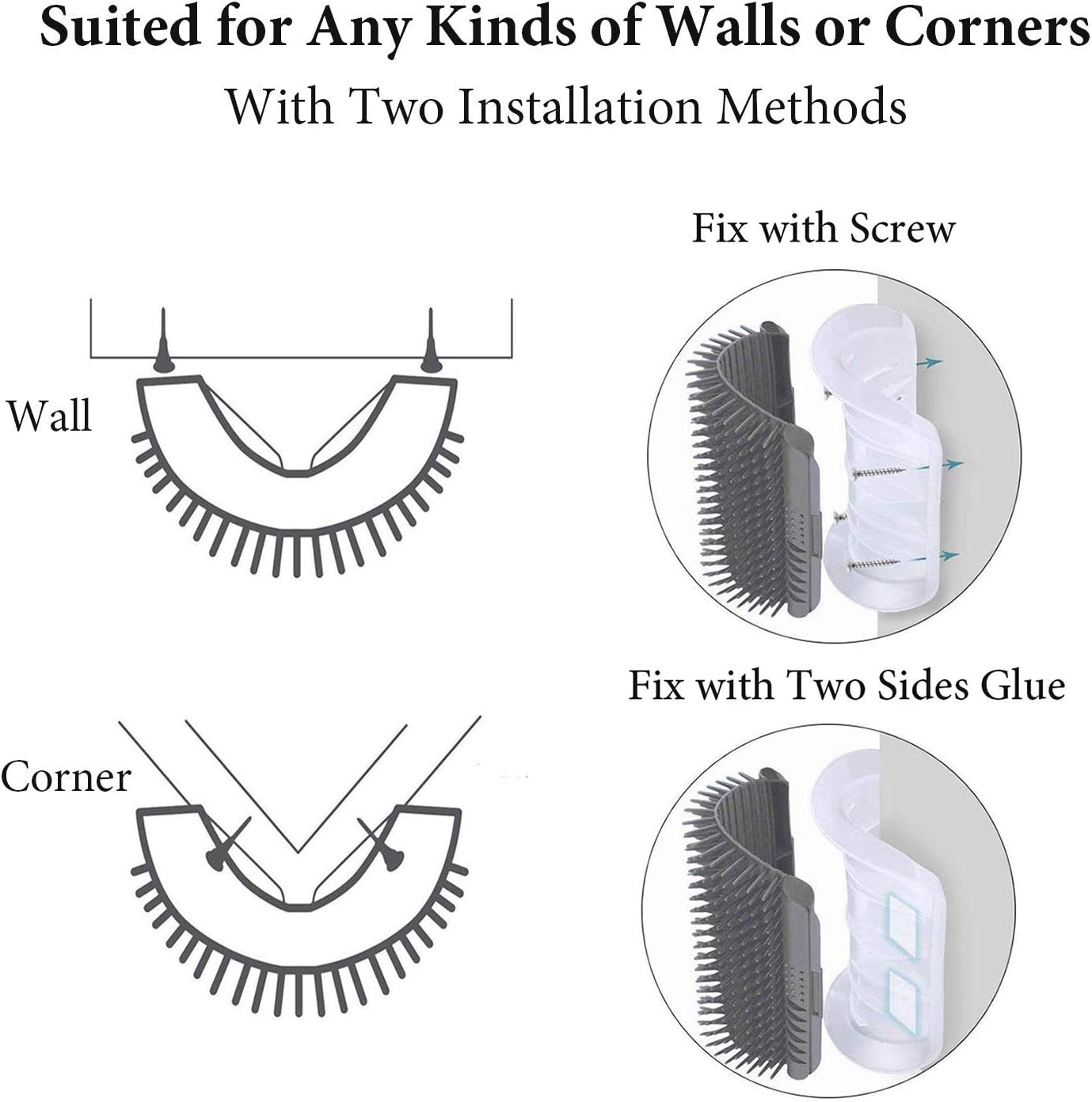 2-Piece Pet Self-Grooming Brush Set